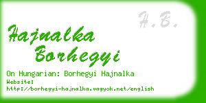 hajnalka borhegyi business card